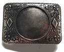 Boucle de ceinture à insert - Plaquage Argent Vieilli  - 45 mm
