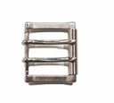 Boucle de ceinture - Laiton massif - Argent brossé- 45 mm