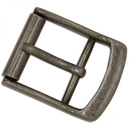 Boucle DOUBLE  et à rouleau - ARGENT VIEILLI - SANS NICKEL - 38 mm