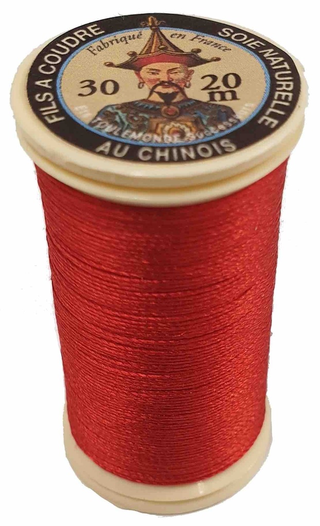 Fil de Soie Perlé Naturelle Rouge N°403 - 20 Mètres