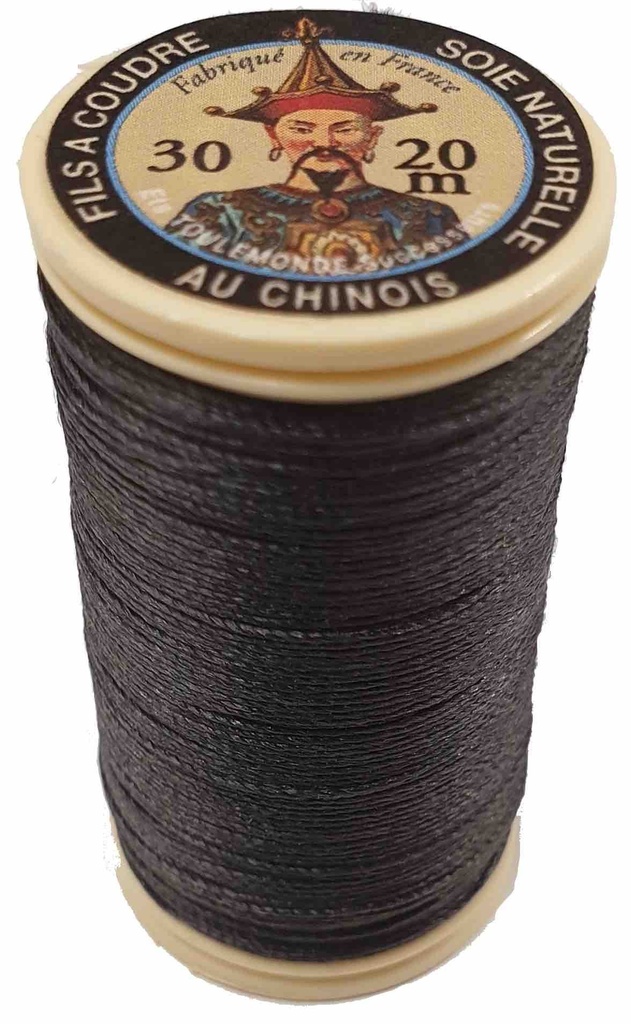 Fil de Soie Perlé Naturelle Gris Foncé N°765 - 20 Mètres