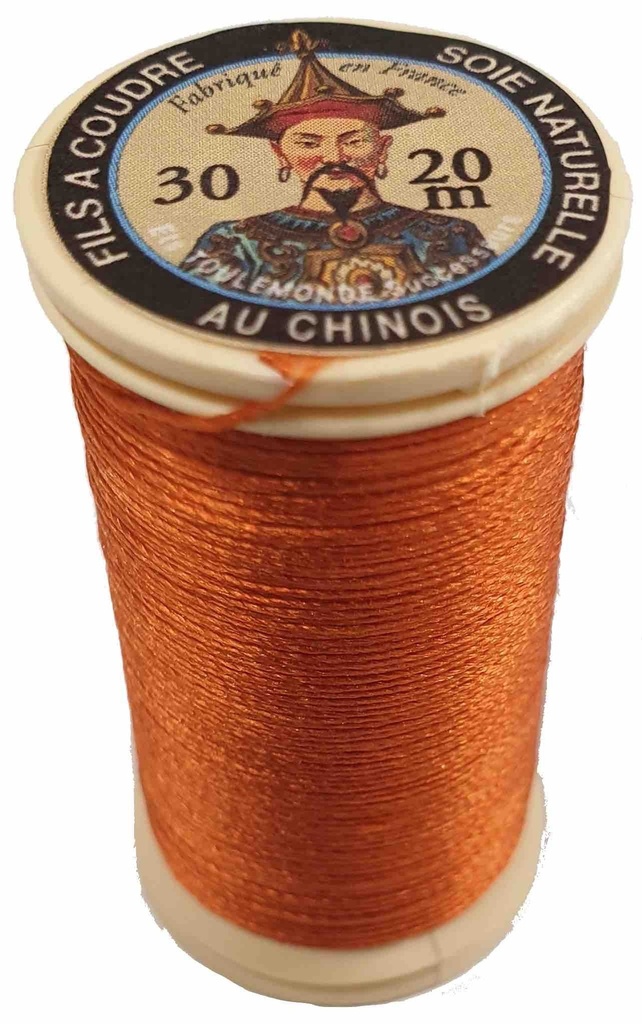 Fil de Soie Perlé Naturelle Cuivre N°419 - 20 Mètres