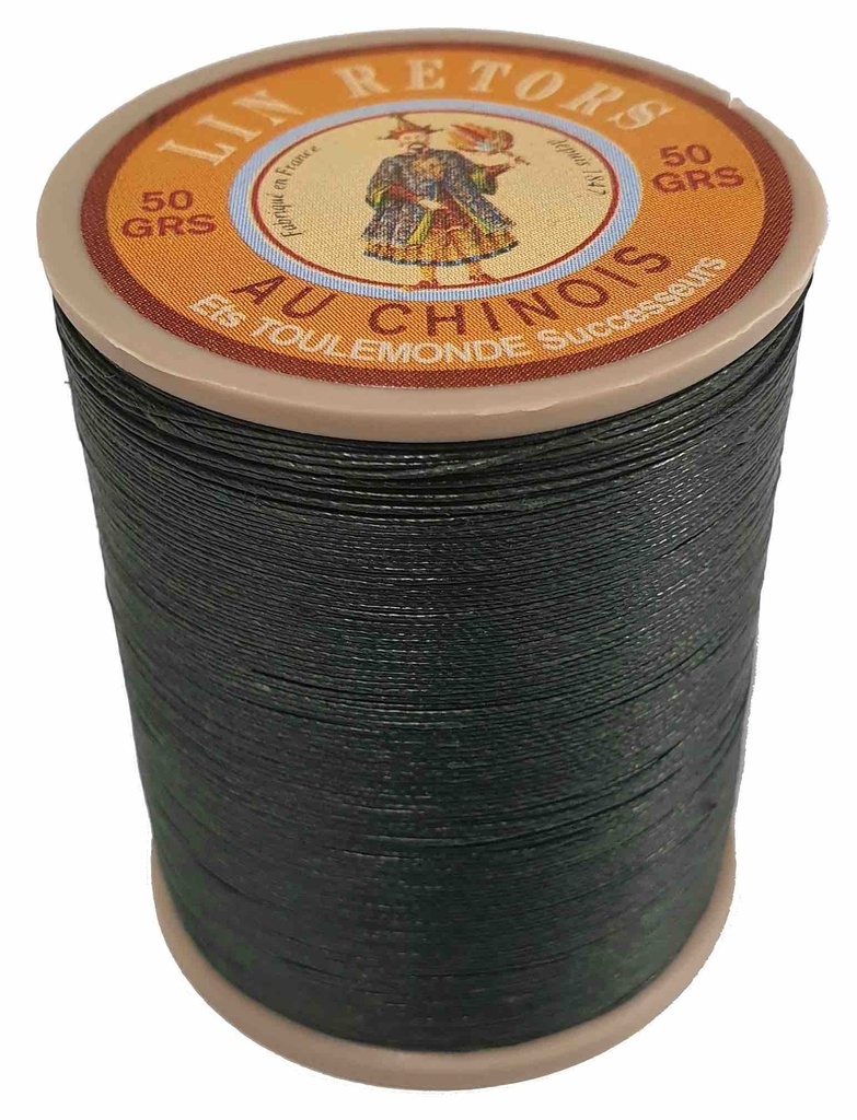 Fil de Lin Retors Extra Glacé N°40 Vert Foncé 894 - 350 Mètres