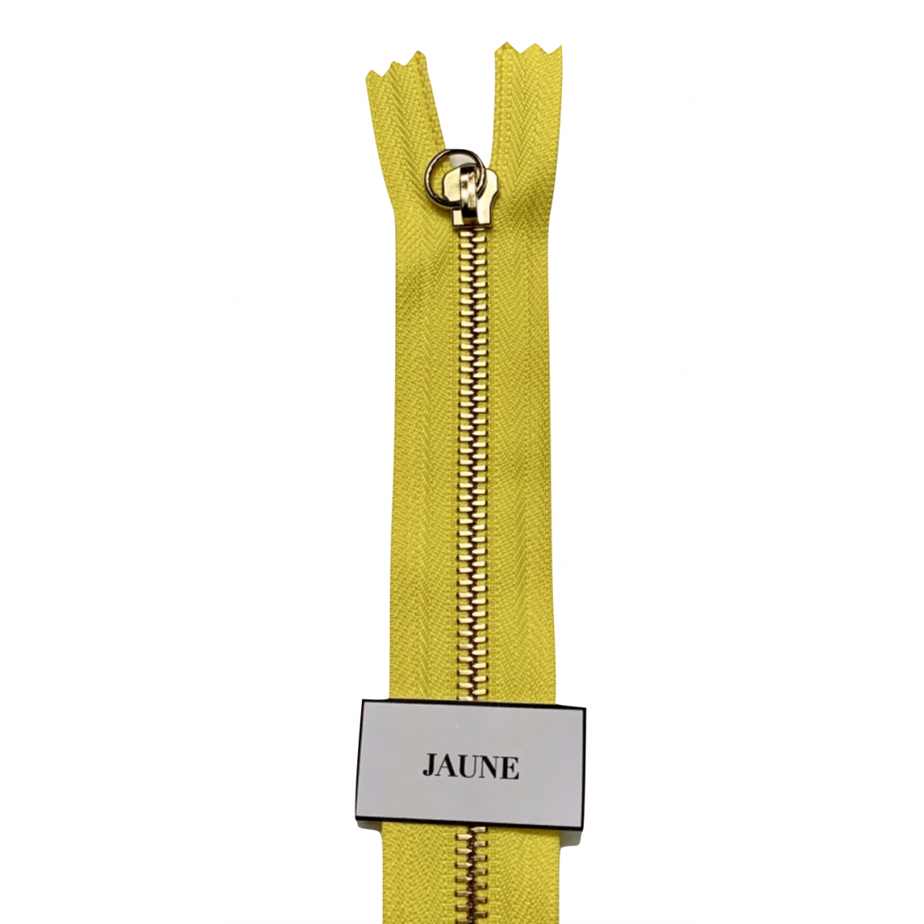 Fermeture Glissière Jaune - Simple Curseur -  Doré