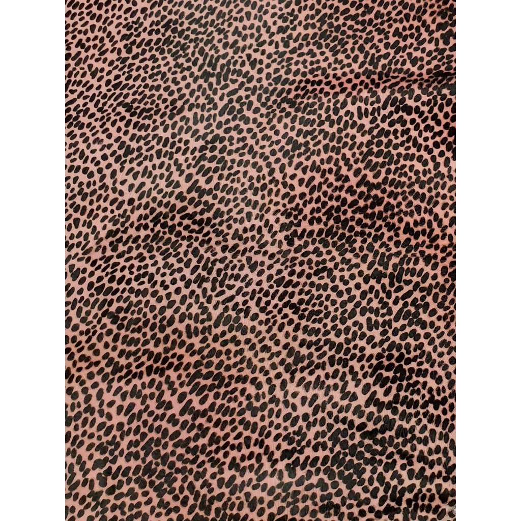 Vachette Fantaisie Poil Noir / Rose - Épaisseur 1,8 mm