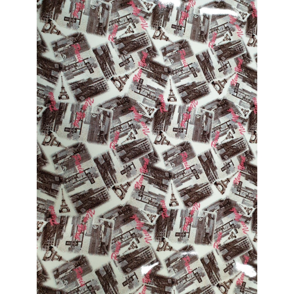 Vachette Fantaisie Vernis Motif Paris - Épaisseur 1,2 mm