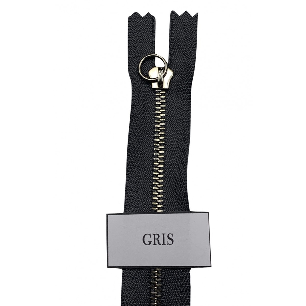 Fermeture Glissière Gris - Simple Curseur -  Métal - Simple Curseur -  5mm