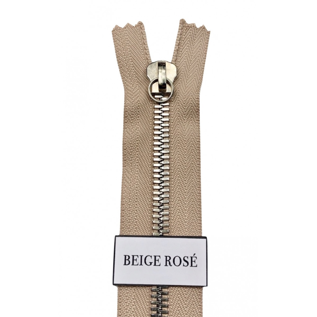 Fermeture Glissière Beige Rosé - Simple Curseur -  Métal - Simple Curseur -  7mm