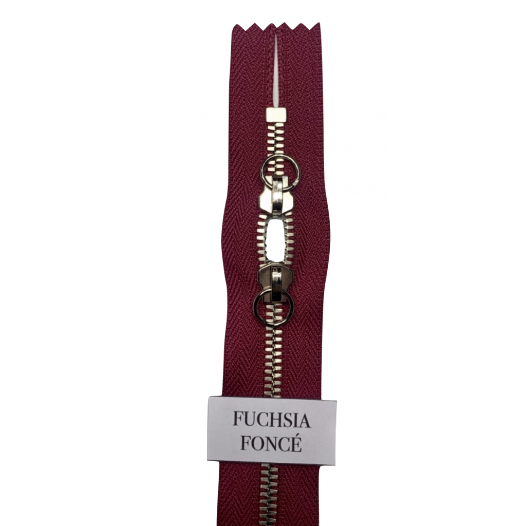 Fermeture Glissière Fuchsia Foncé - Double Curseur -  Métal
