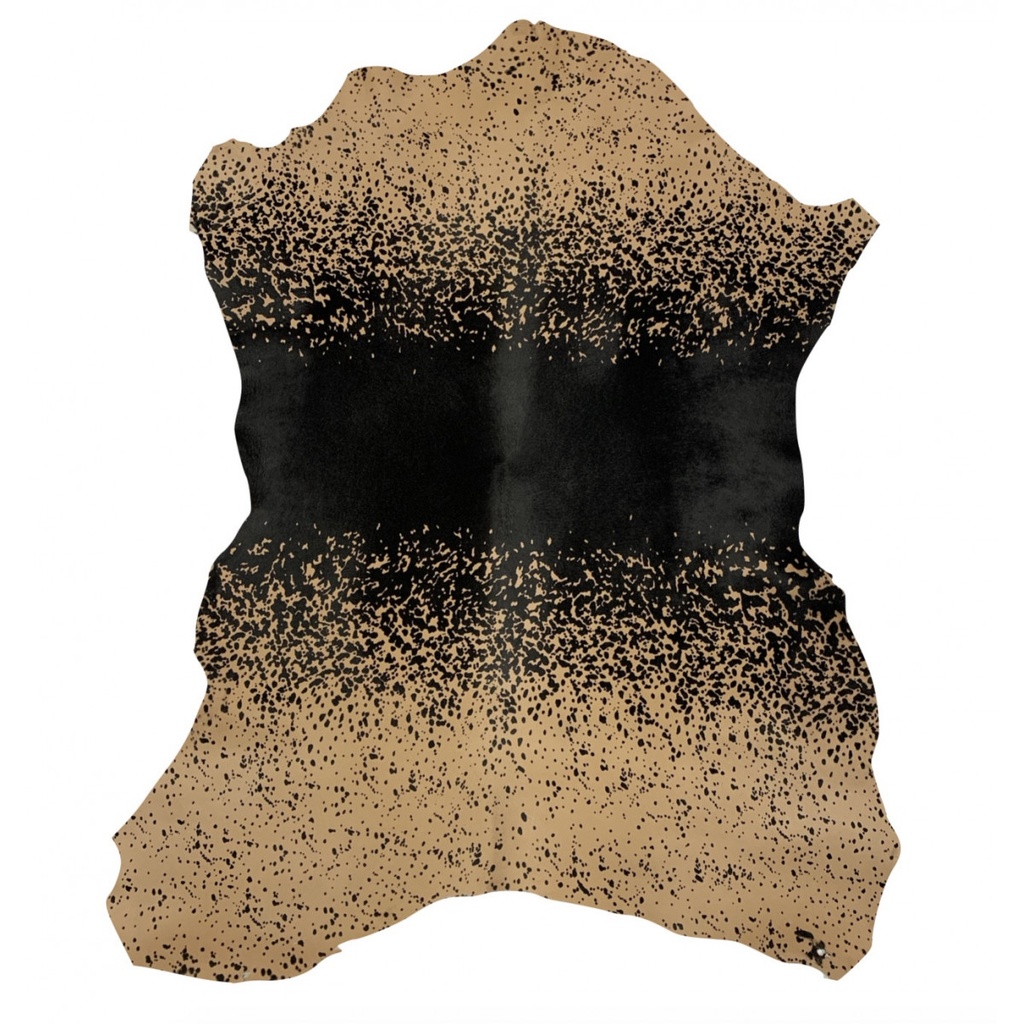 Veau Poil - Moucheté Noir et Beige - Épaisseur 0,8 mm