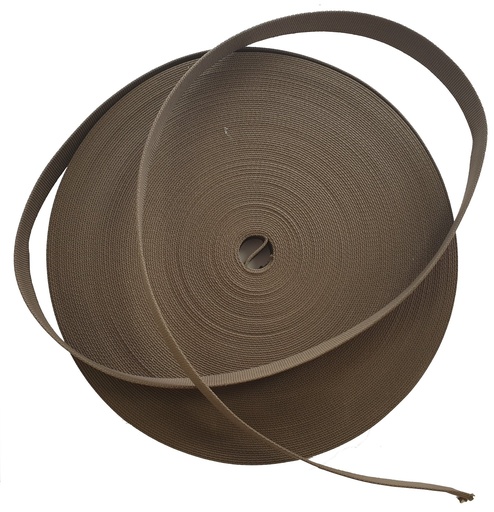Sangle Polyester - Gris Kaki - Fibre 25 mm x 1 Mètre