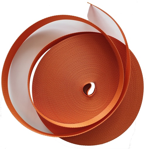 Sangle Nylon - Orange - Fibre 30 mm x 1 Mètre