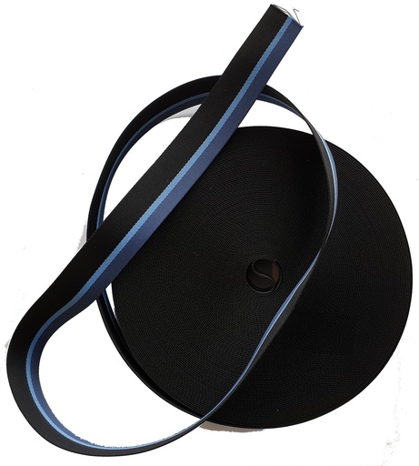 Sangle Nylon - Noir / Bleu - Fibre 40 mm x 1 Mètre