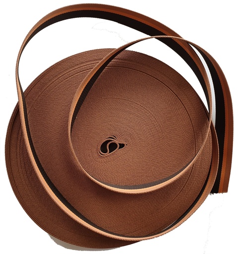 Sangle Nylon - Marron / Orange - Fibre 30 mm x 1 Mètre