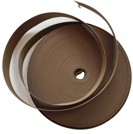 Sangle Nylon - Brun beige- Fibre 35 mm x 1 Mètre