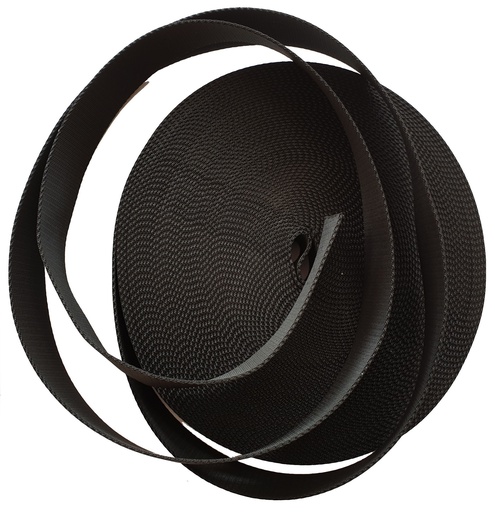 Sangle Nylon - Noir - Fibre 40 mm x 1 Mètre