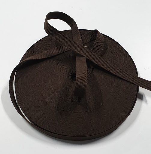 Sangle Polyester - Marron foncé - Fibre 25 mm x 1 Mètre