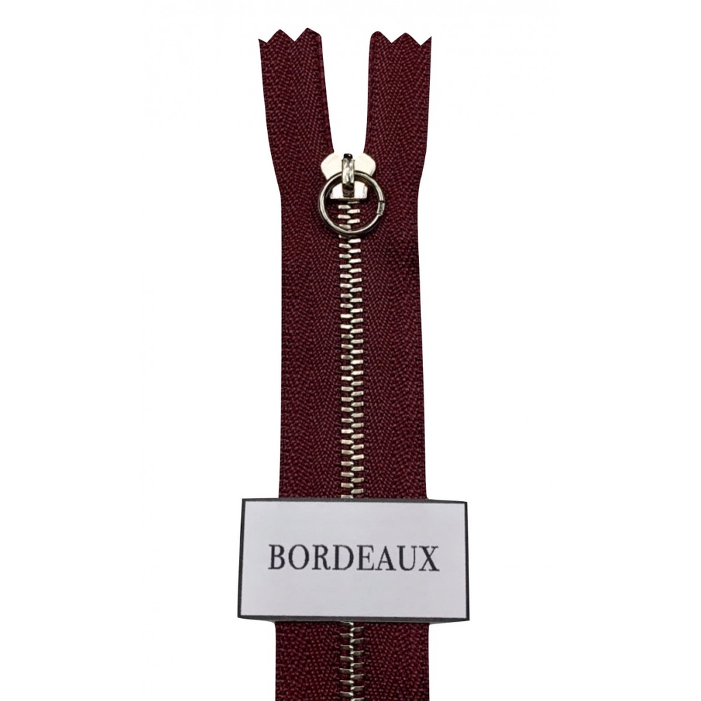 Fermeture Glissière Bordeaux - Simple Curseur -  Métal - Simple Curseur -  5mm