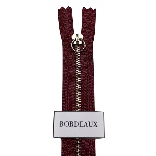 Fermeture Glissière Bordeaux - Simple Curseur -  Métal - Simple Curseur -  5mm